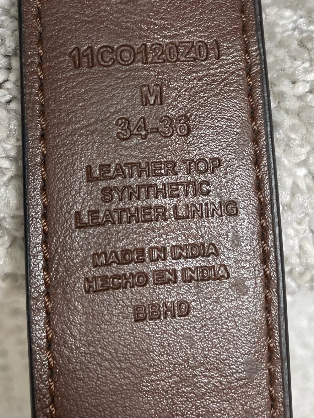 Columbia Men’s Leather Top Black Brown Reversible Belt Size Medium 34-36
